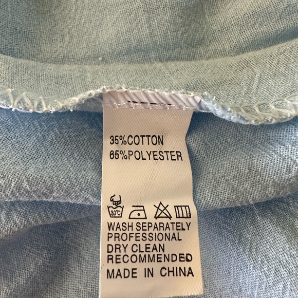 Summer Dresses - Loose Cotton Turn-Down Linen- Ladies Knee Midi Sundress - Picture 4 of 4